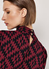 Geo Diamond Chiffon Blouse, Burgundy, large