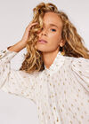 Foil Oval Pintuck Blouse, Cream, large
