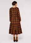 Textured Check Midi Dress, Mustard, large