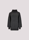 Oversized Boucle Tunic Jumper, Grey, large