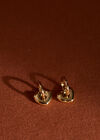Gold Tone Heart Cuff Earrings, Gold, large