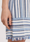 Chambray Stripe Fringe Tunic, Blue, large