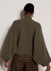 Ribbed Knit Batwing Cape Jumper, Khaki, large