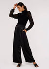 Ruffle Chiffon Sleeve Jumper, Black, large