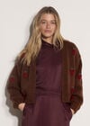 Chunky Knit Strawberry Cardigan, Brown, large