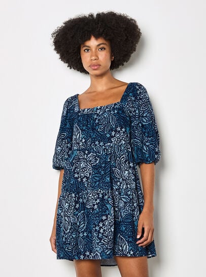 Floral Print Tiered Mini Dress