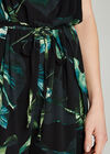 Banana Leaf Print Jumpsuit, Black, large