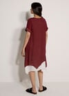 Slub Shimmer Tunic Mini Dress, Burgundy, large