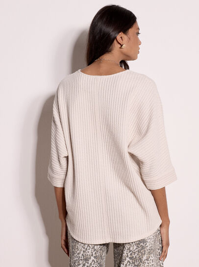 Waffle Knit Batwing Top