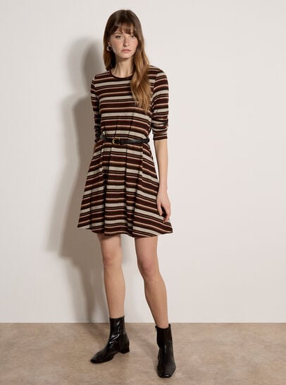 Engineered Stripe Swing Mini Dress