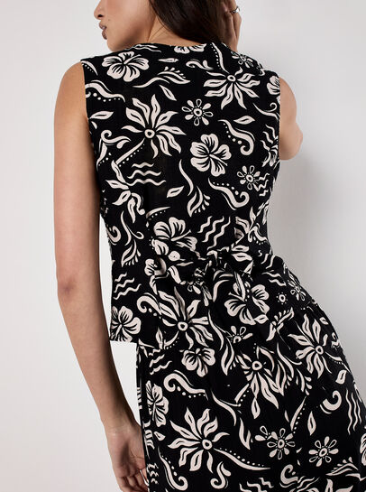 Tropical Print Corset Top