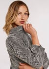 Boucle Jersey Mini Cocoon Dress, Black, large