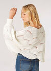 Swirl Knit Poncho Jumper, Cream, large