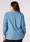 Curve Denim Tencel Shirt, Blue, large