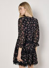 Vintage Floral Lace Tiered Mini Dress, Black, large