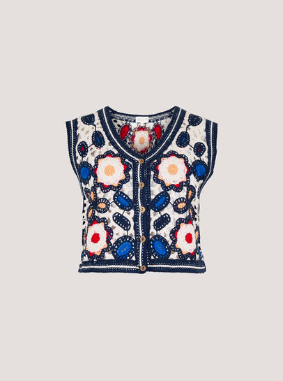 Floral Crochet Waistcoat