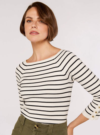  Stripe Ribbed Jumper