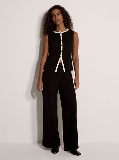 Jersey Crepe Monochrome Waistcoat