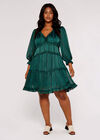 Curve Ruffle Mini Dress, Green, large