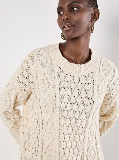 Cable Knit Oversized Jumper Mini Dress