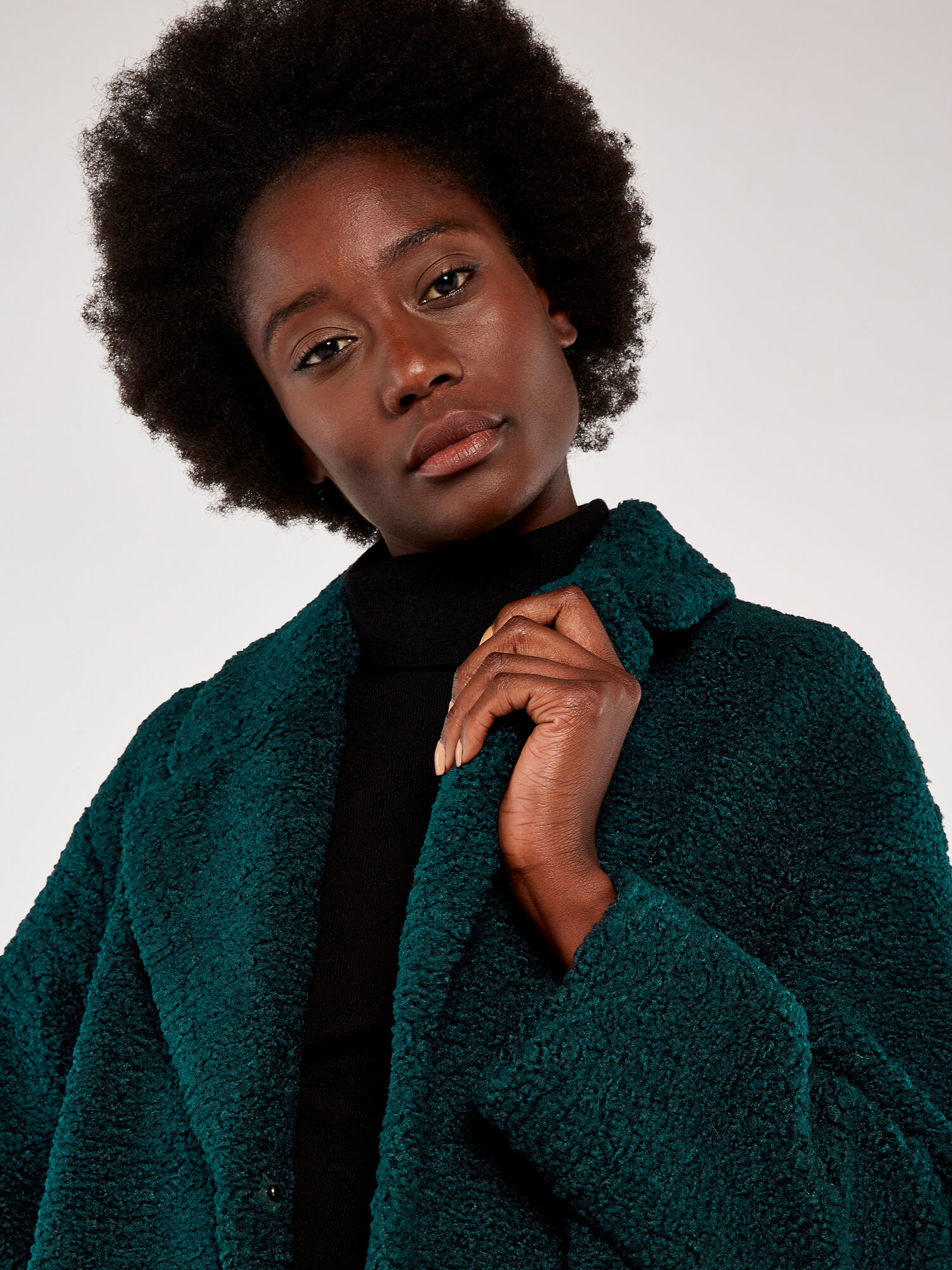 Borg Fur Coat Apricot Clothing
