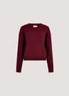 Fine Knit Cable Jumper, Burgundy, large