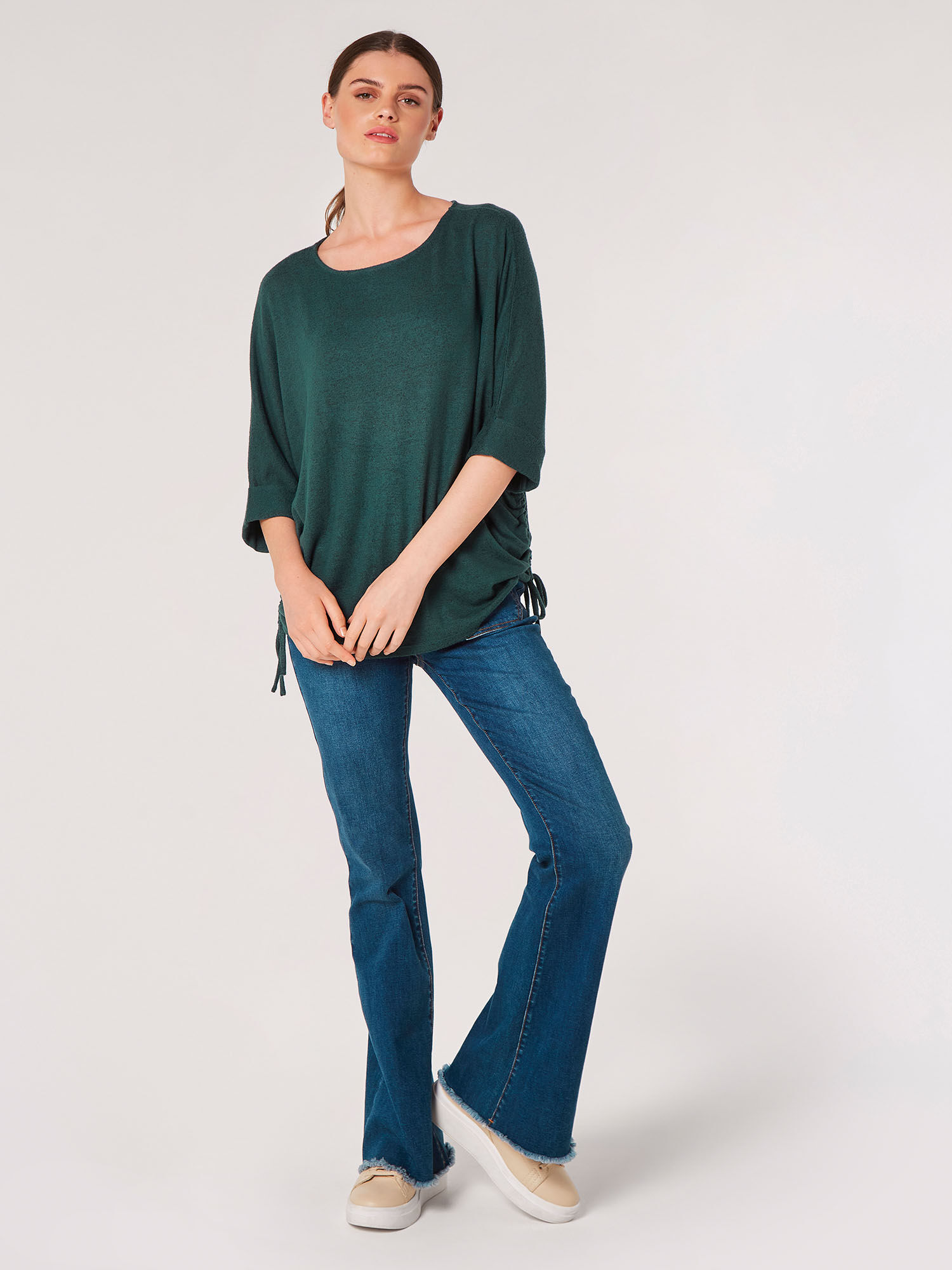 Drawstring knit top top