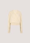 Soft Fine Knit Wrap Jumper, Stone, large