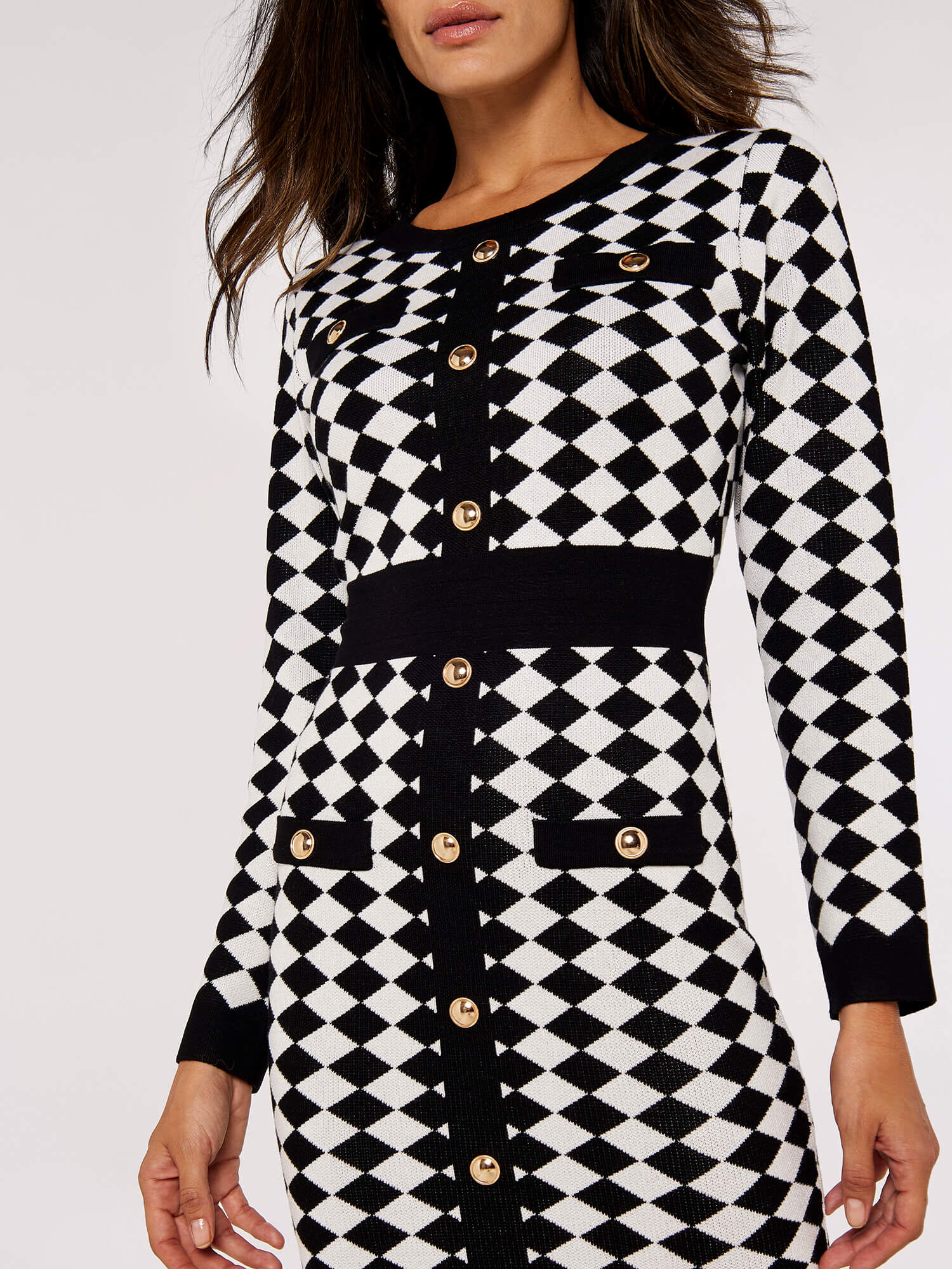 Diamond Print Mini Dress