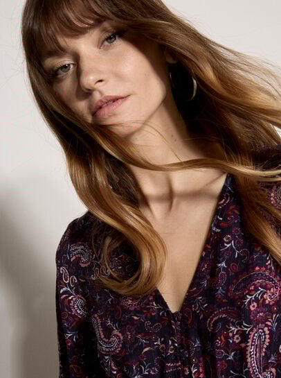 Paisley Print Tiered Maxi Dress