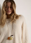 Soft Boucl&eacute; Oversized Long Jumper, Cream, large