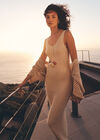 Gold Shimmer Knitted Maxi Dress, Gold, large