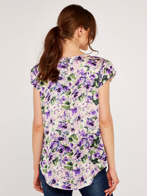 Tulip Print Top, Lilac, large