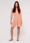 Zebra Mini Dress, Coral, large