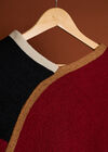 Colour Block Asymmetric Poncho, Black, large