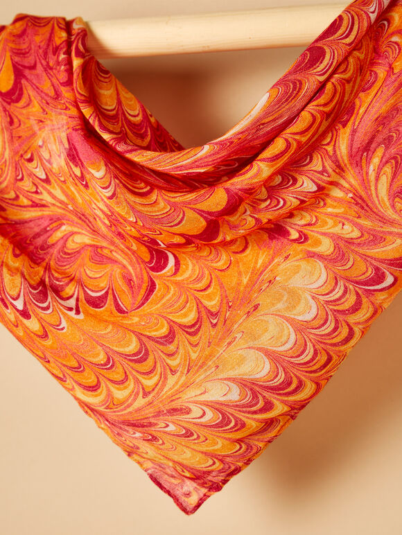 70s Style Swirl Scarf, Pink, large