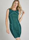 Green  Lace Paneled Bodycon Dress, Green, large