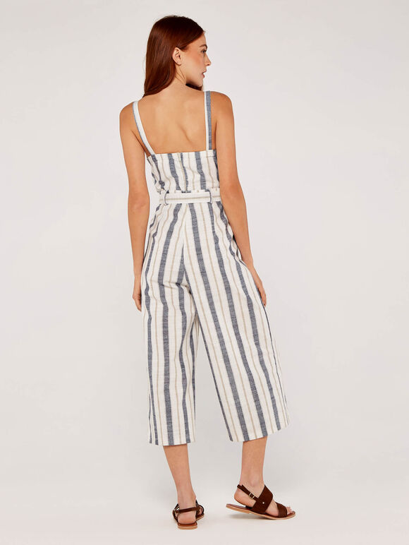 Cami Stripe Tie Jumpsuit, Navy, large