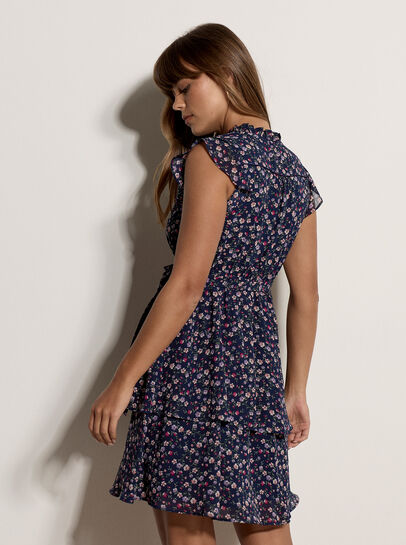 Ditsy Floral Chiffon Mini Dress