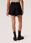 Cotton Twill Cargo Mini Skort, Black, large