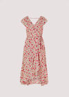 Floral Ruffle Midi Dress, Pink, large