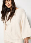 Oversized Cable Knit Cape Jumper, Stone, large