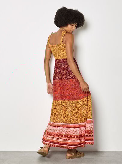 Patchwork Floral Paisley Maxi Dress