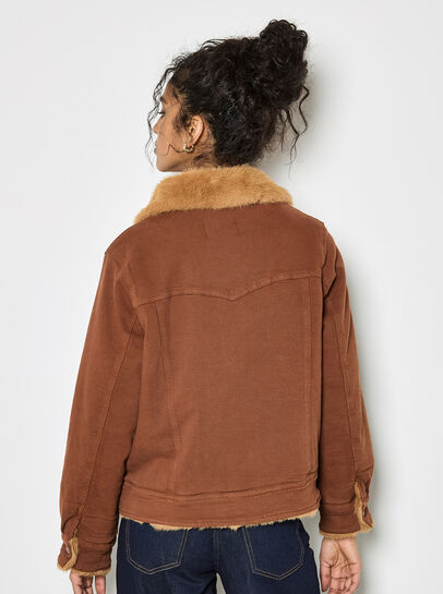 Faux Fur Lined Denim Jacket