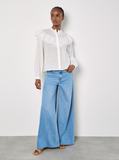 Embroidered Ruffle Shirt