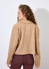 Suedette Cropped Jacket, Stone, large