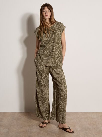 Kaleidoscope Print Woven Trousers