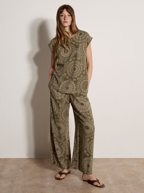 Kaleidoscope Print Woven Trousers