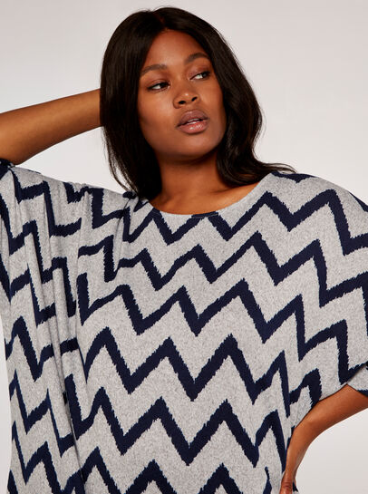 Curve Chevron Batwing Top