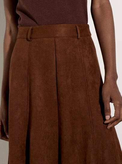 Suedette A-Line Midi Skirt